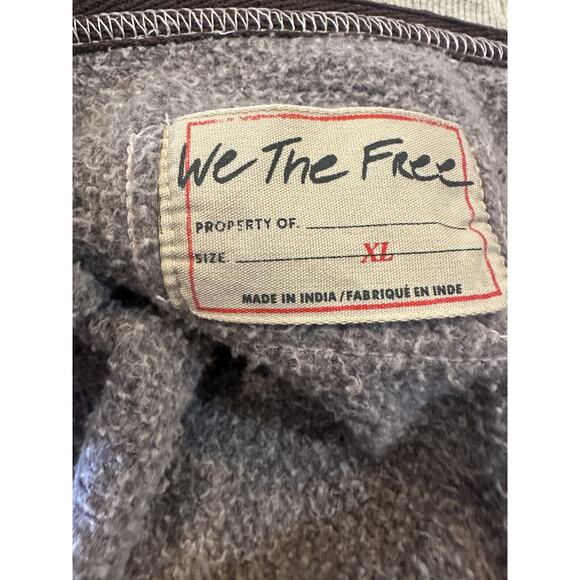 We The Free People Starburst Bomber Sweatshirt Full Zip Dolman Oversized XL - Picture 12 of 16